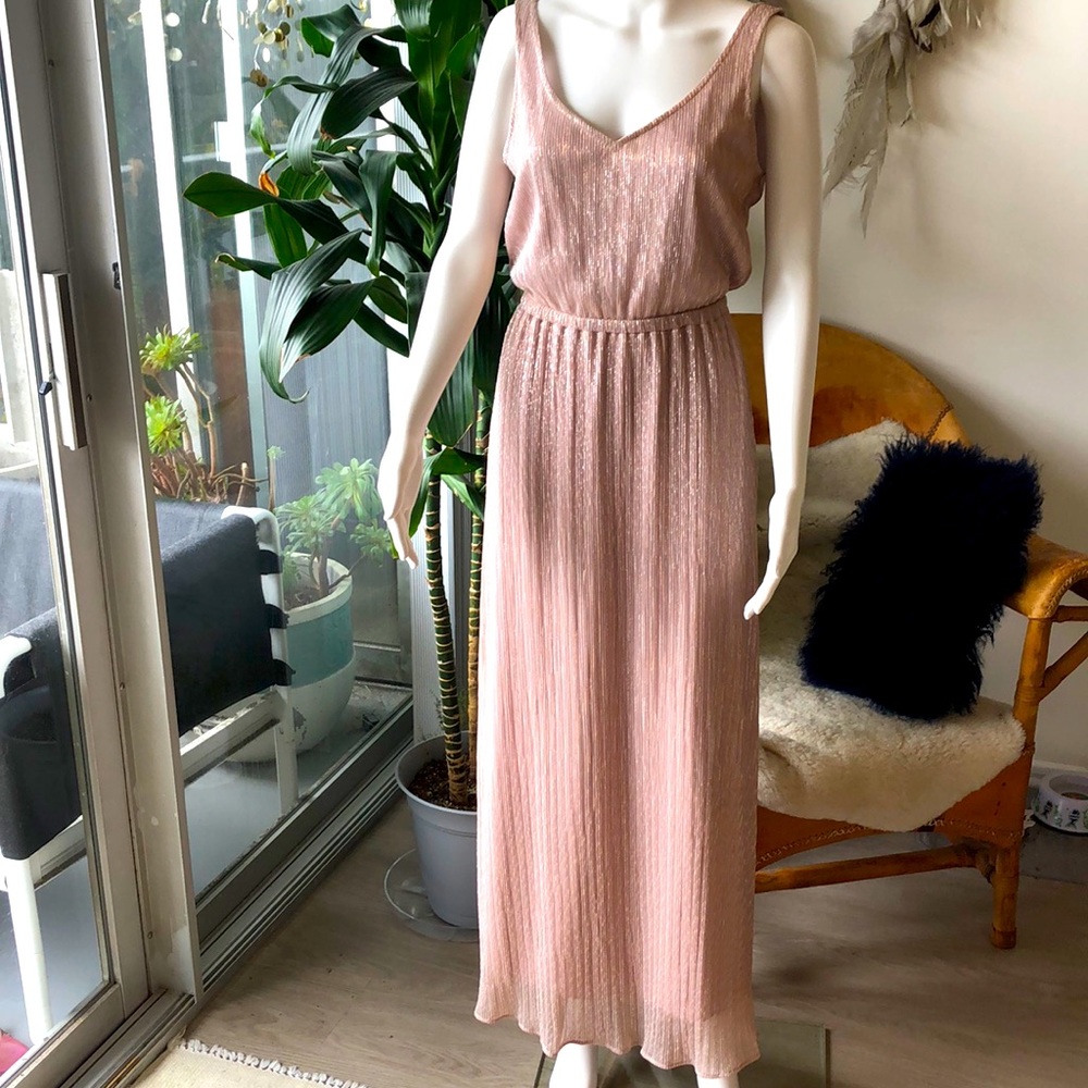 Show Me Your Mumu Rose Gold Maxi Dress Sz XS